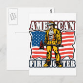 Amerikanischer Feuerwehrmann Postkarte (Vorne/Hinten)