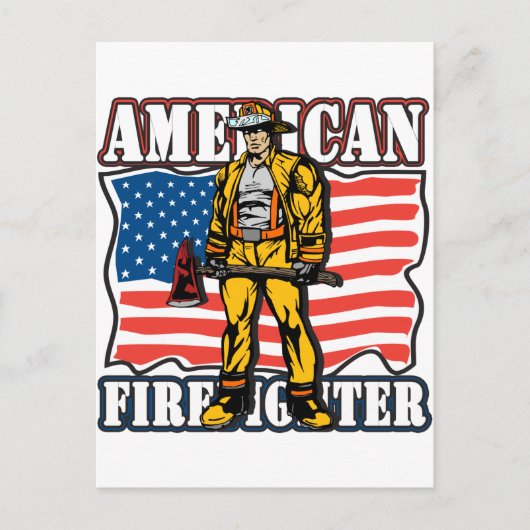 Amerikanischer Feuerwehrmann Postkarte (Vorderseite)