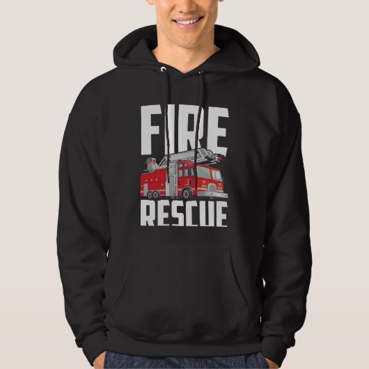 Amerikanischer Feuerwehrmann Son Nephew Fire Truck Hoodie (Vorderseite)
