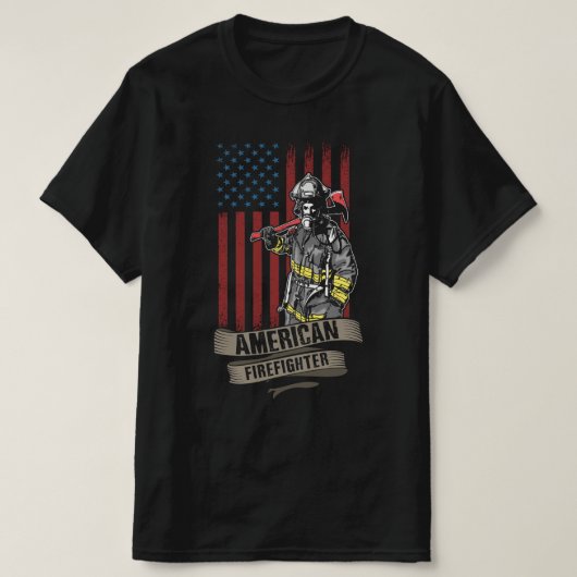 amerikanischer Feuerwehrmann T-Shirt (Design vorne)