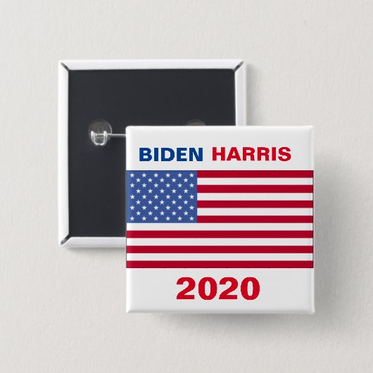 AMERIKANISCHER FLAG BIDEN HARRIS 2020 BUTTON (Vorne & Hinten)