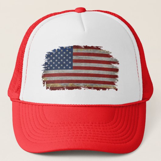 AMERIKANISCHER FLAG DISTRESSETER PATRIOTISCHER GES TRUCKERKAPPE (Vorderseite)
