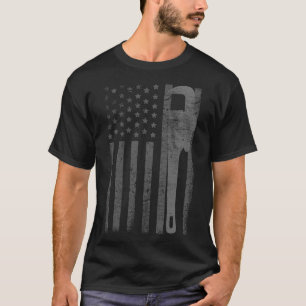 Amerikanischer Flag Klempner Vintage-Klempner Männ T-Shirt