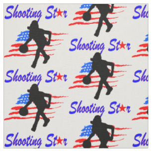 AMERIKANISCHER FLAG MIT STAR BASKETBALL GIRL STOFF
