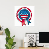 AMERIKANISCHER FLAG RIBBON BOW POSTER (Heimbüro)