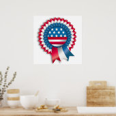 AMERIKANISCHER FLAG RIBBON BOW POSTER (Küche)