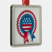 AMERIKANISCHER FLAG RIBBON BOW SILBERNES ORNAMENT (Rechts)