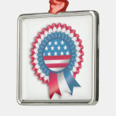 AMERIKANISCHER FLAG RIBBON BOW SILBERNES ORNAMENT (Links)