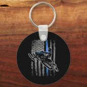Amerikanischer Flag Snowmobile Rider Geschenkidee Schlüsselanhänger (Vorderseite)