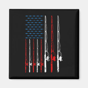 Amerikanischer Flagge Angelrute Angler Vintage Fi Magnet