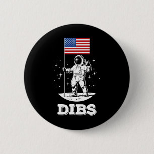 Amerikanischer Flagge Astronaut Raum 4. Juli Ameri Button
