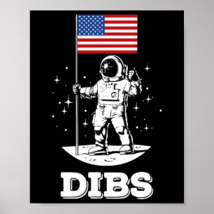 Amerikanischer Flagge Astronaut Raum 4. Juli Ameri Poster