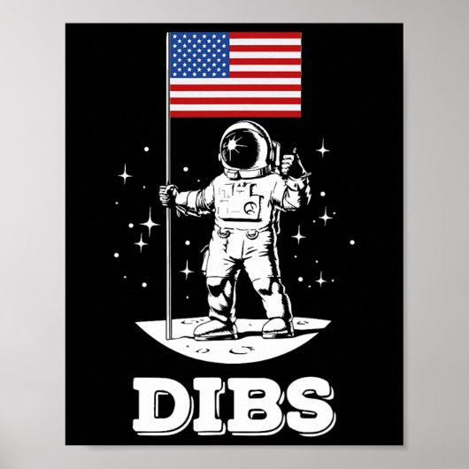 Amerikanischer Flagge Astronaut Raum 4. Juli Ameri Poster (Vorne)
