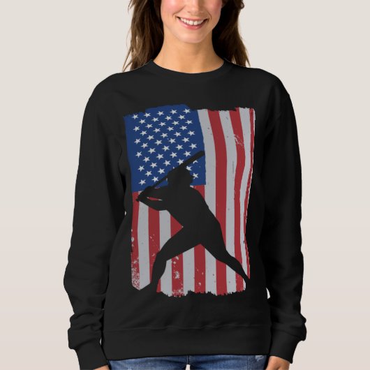 Amerikanischer-Flagge-Baseball Sweatshirt (Vorderseite)