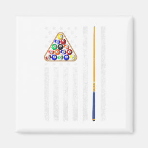 Amerikanischer Flagge Billard Vintage Pool Spieler Magnet