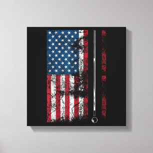 Amerikanischer Flagge Billardstock Süßes Tischspie Leinwanddruck