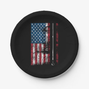 Amerikanischer Flagge Billardstock Süßes Tischspie Pappteller