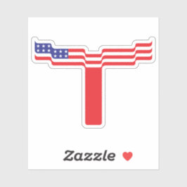 Amerikanischer Flagge Buchstabe T Monogramm Aufkleber