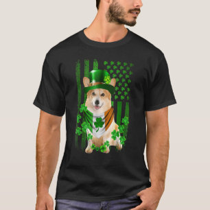 Amerikanischer Flagge Corgi Hundehut irischer St.  T-Shirt