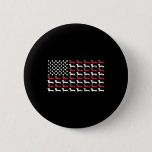 Amerikanischer Flagge Dachshund Patriotischer Hund Button
