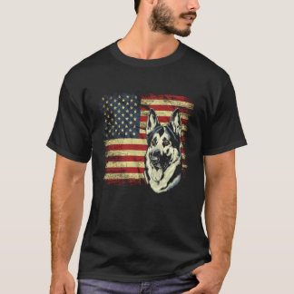 Amerikanischer Flagge Deutscher Schäferhund Tshirt