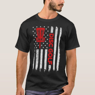 Amerikanischer Flagge Disc Golf Korb Vintage Disc T-Shirt