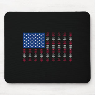 Amerikanischer Flagge Disc Golf Spieler Männer Fra Mousepad