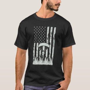 Amerikanischer Flagge Fallschirmspringen Flugzeug T-Shirt