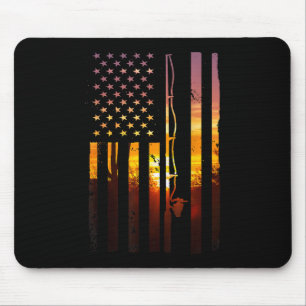 Amerikanischer Flagge Fisch Angler Fischer Fischma Mousepad