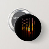 Amerikanischer Flagge Fisch Angler Fischer Lustig Button (Vorne & Hinten)