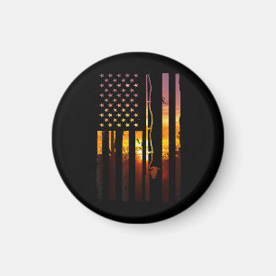 Amerikanischer Flagge Fisch Angler Fischer Lustig Magnet