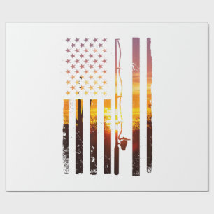 Amerikanischer Flagge Fisch Fischer Fischer Lustig Geschenkpapier