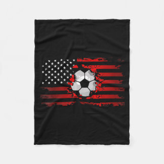 Amerikanischer-Flagge-Fußball-fliegender-Bisonrel Fleecedecke