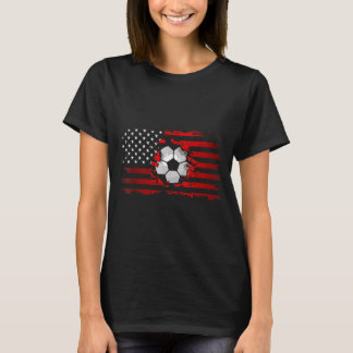 Amerikanischer Flagge Fußball Fliegender Bisonrel T-Shirt