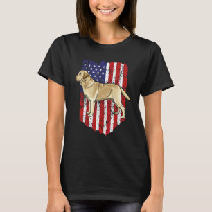 Amerikanischer Flagge Gelber Labrador Retriever 4. T-Shirt