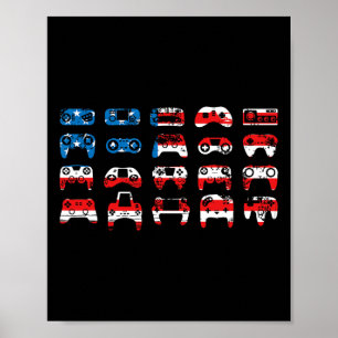 Amerikanischer Flagge Golden Retriever USA Retro 4 Poster