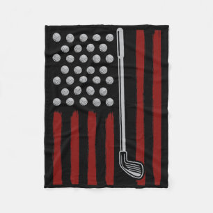 Amerikanischer Flagge Golfer 4. Juli Männer Golf A Fleecedecke