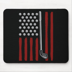 Amerikanischer Flagge Golfer 4. Juli Männer Golf A Mousepad