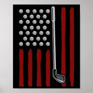 Amerikanischer Flagge Golfer 4. Juli Männer Golf A Poster