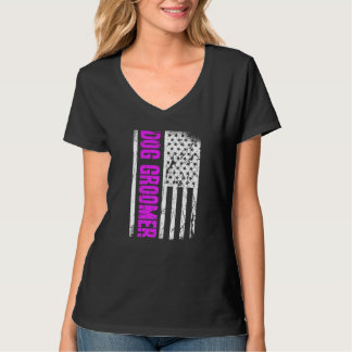 Amerikanischer Flagge Hundepfleger Premium T-Shirt