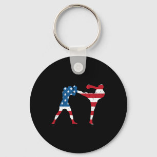 Amerikanischer Flagge Kickboxen Schlüsselanhänger