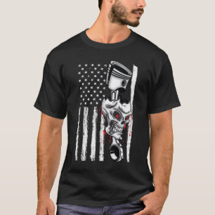 Amerikanischer Flagge Kolben Muskel Auto 6 T-Shirt