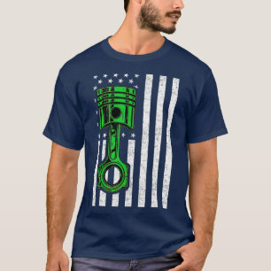 Amerikanischer Flagge Kolben Muskel Auto Patriotis T-Shirt