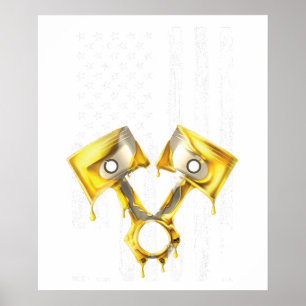 Amerikanischer Flagge Kolben Muskelauto 10 Poster