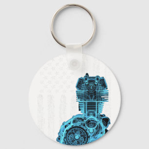 Amerikanischer Flagge Kolben Muskelauto 7 Schlüsselanhänger