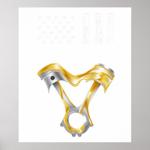 Amerikanischer Flagge Kolben Muskelauto 8 Poster