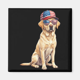 Amerikanischer Flagge Labrador Retriever Hund Gelb Magnet