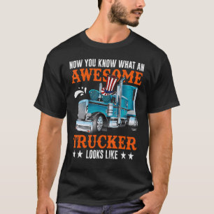 Amerikanischer Flagge LKW-Fahrer Trucker-Mütze Awe T-Shirt