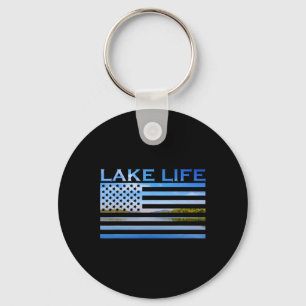Amerikanischer Flagge Patriot Fischen Am See Das I Schlüsselanhänger