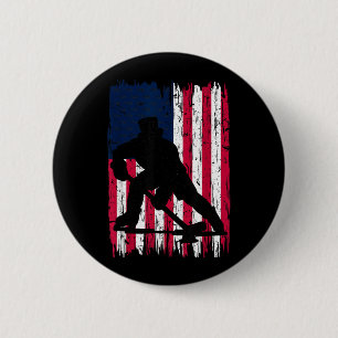 Amerikanischer Flagge Patriotischer Eishockeyspiel Button